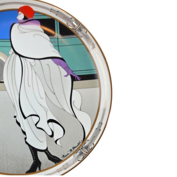 W.S George-Marci McDonald | Art Deco Plate-'Arriving in Style' | 8.5 in - Picture 3 of 5